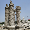 定制龙柱 花岗岩石雕盘龙柱 寺庙青石龙柱 园林广场华表柱石柱子