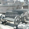 公园休息座椅　花岗岩石头靠背椅　工厂批发订制 车轮型石凳子