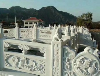 石雕花岗岩小狮子栏杆 户外园林景区组合式石栏杆寺庙石栏杆护栏