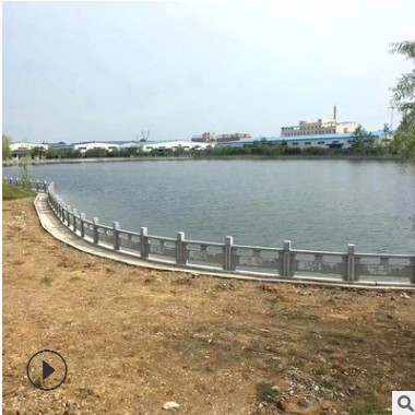 嘉祥厂家批发青石雕刻石雕栏板 庭院栏杆护栏 户外公园河道栏板