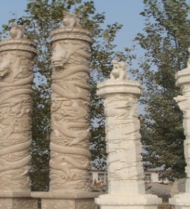 石龙柱浮雕盘龙柱华表花岗岩大型石柱子寺庙家祠景区广场盘龙柱
