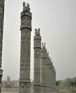 石雕文化柱花岗岩大型浮雕文化柱广场景区园林古建浮雕文化柱加工
