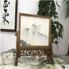 天然大理石山水画屏风插屏摆件奇石红木家具镶嵌石画金丝楠插屏