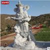 花岗岩石雕四大天王神话人物哼哈二将寺庙供奉神像手工雕刻摆件