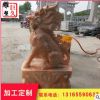 厂家直销石雕晚霞红麒麟 大理石麒麟神兽庭院门口摆件一对
