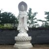汉白玉石雕三面观音菩萨佛像 滴水观音像雕刻制作 园林摆件