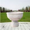 石雕汉白玉花盆 仿古花岗岩花盆公园庭院装饰摆件