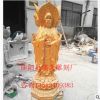 石雕四面观音 天然汉白玉大理石仿金古代人物神像全身像 装饰摆件