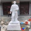 厂家加工定做汉白玉毛主席雕塑 八路军石雕 八路军雕像 红军雕像