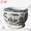石雕花盆青石仿古花盆鱼缸圆鱼缸花盆 园林户外摆件