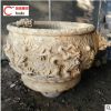 石雕仿古龙缸汉白玉养鱼池寺庙园林浮雕石头龙缸户外庭院装饰饰品