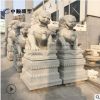 石狮子一对看门镇宅招财庭院摆件门口家用天然石雕汉白玉狮子雕塑