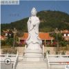 厂家现货菩萨汉白玉石雕大型观音佛像雕塑 寺庙石雕三面滴水观音