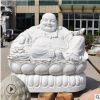 厂家加工供应汉白玉石雕大肚弥勒佛雕像寺庙大型观音佛像雕塑摆件