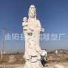 大型石雕观音汉白玉滴水观音雕塑 三面观音佛像 送子观音雕像