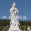 汉白玉降龙观音菩萨大理石佛像滴水观音石雕寺庙装饰摆件雕塑