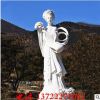 厂家定制汉白玉何仙姑大理石嫦娥奔月雕塑景区石材牡丹仙子雕像