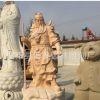 石雕关公晚霞红 汉白玉关公寺庙佛像雕塑 关羽雕像加工定做