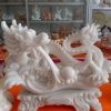 汉白玉手工石雕吐水龙工艺品 戏水戏珠游龙大理石生肖龙客厅摆件